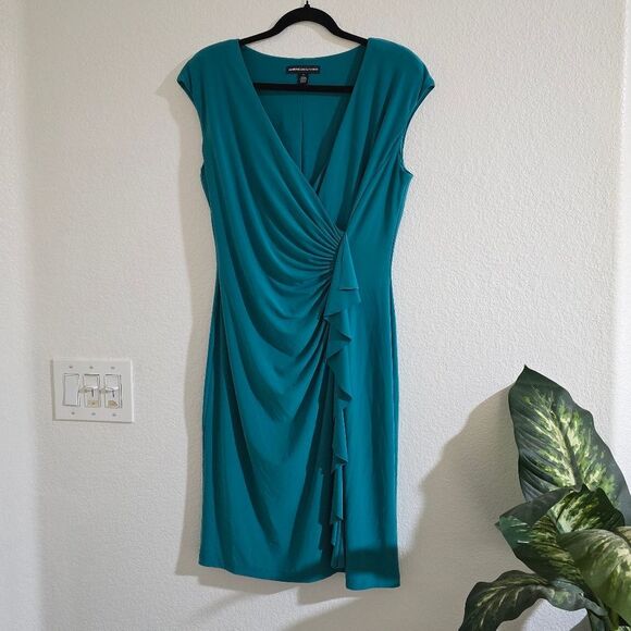 American Living Dresses & Skirts - "American Living" Elegant Teal Draped Dress, Size 14.